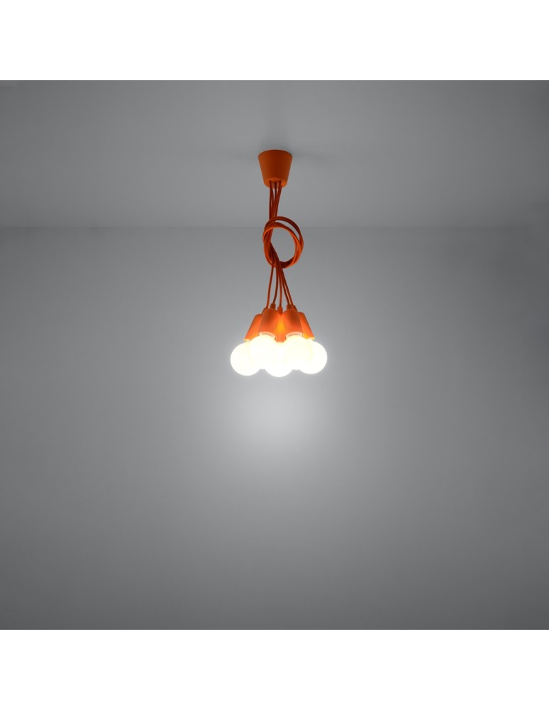 Sollux Lampa wisząca DIEGO 5 pomarańczowy SL.0586 Sollux Lampa wisząca DIEGO 5 pomarańczowy SL.0586