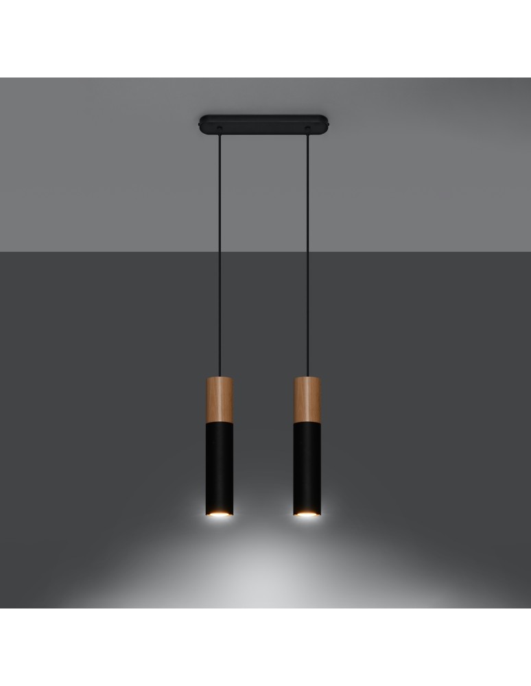 Sollux Lampa wisząca PABLO 2 czarna SL.0633 Sollux Lampa wisząca PABLO 2 czarna SL.0633