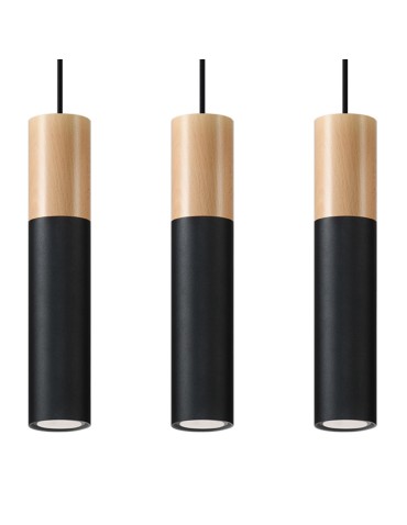 Sollux Lampa wisząca PABLO 3L czarna SL.0634