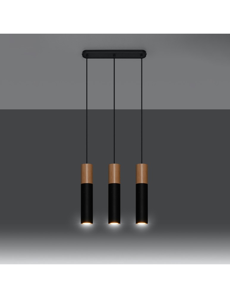 Sollux Lampa wisząca PABLO 3L czarna SL.0634 Sollux Lampa wisząca PABLO 3L czarna SL.0634