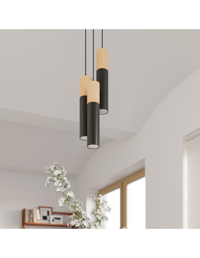 Sollux Lampa wisząca PABLO 3L czarna SL.0634 Sollux Lampa wisząca PABLO 3L czarna SL.0634
