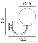 Kinkiety zewnętrzne - SU-MA Kule Classic K 3012/1/K 250 P Kinkiet - product 3