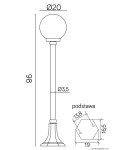 Lampy ogrodowe stojące - SU-MA Kule Classic 98 cm K 5002/2/KP 200 Stojąca - produkt 3