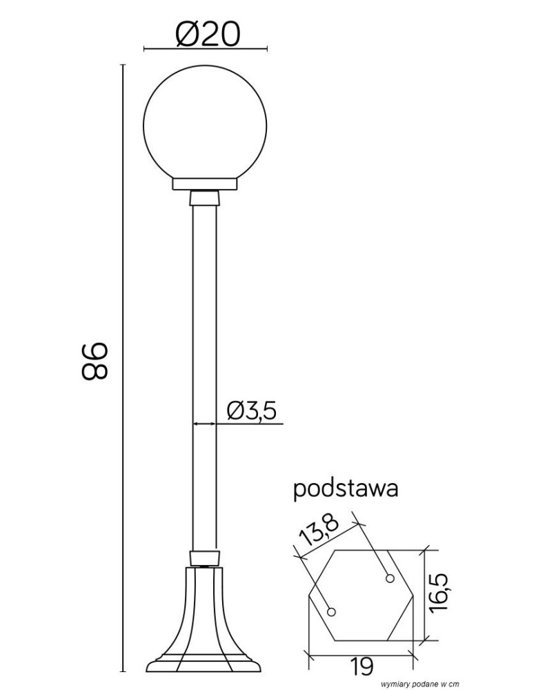 SU-MA Kule Classic 98 cm K 5002/2/KP 200 Stojąca