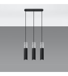 Lampy wiszące - Sollux Lampa wisząca BORGIO 3L czarny SL.0652 - product 2