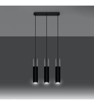 Lampy wiszące - Sollux Lampa wisząca BORGIO 3L czarny SL.0652 - product 3