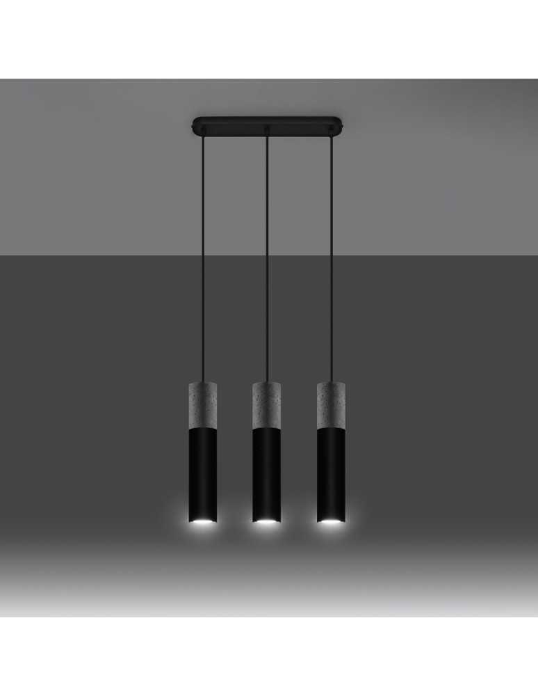 Sollux Lampa wisząca BORGIO 3L czarny SL.0652