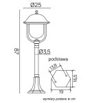 Lampy ogrodowe stojące - SU-MA Prince K 5002/3/O (87 cm) Stojąca - produkt 8