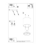 Lampy sufitowe - Sollux Plafon TIUBE szary SL.0696 - product 6