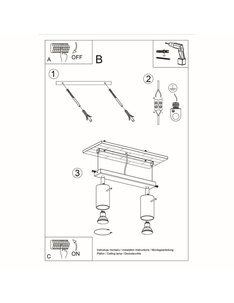 Sollux Plafon BERG 2 naturalne drewno SL.0702 Sollux Plafon BERG 2 naturalne drewno SL.0702
