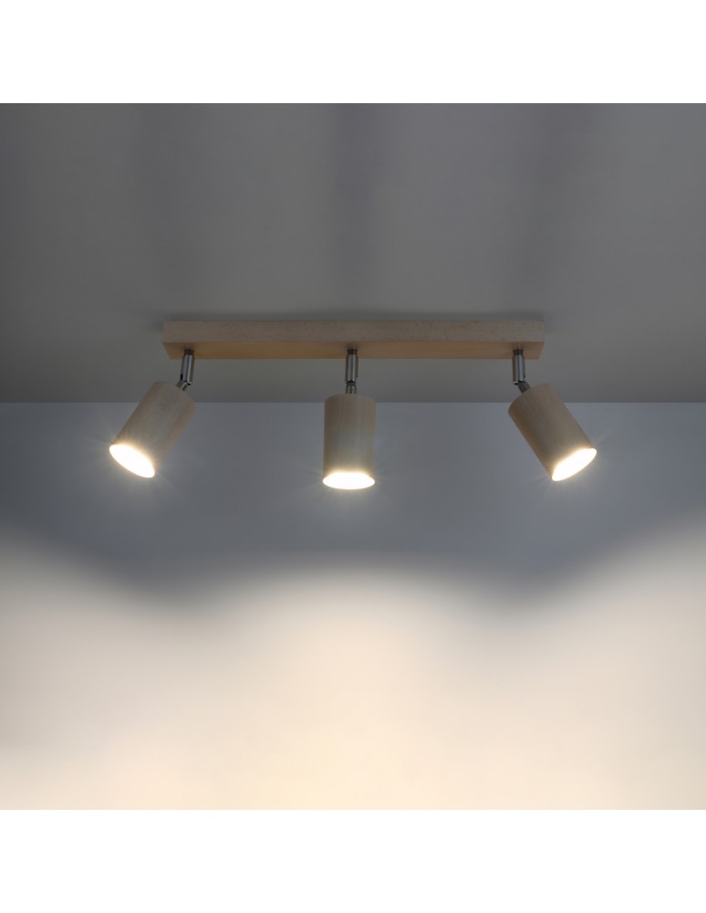 Sollux Plafon BERG 3 naturalne drewno SL.0703 Sollux Plafon BERG 3 naturalne drewno SL.0703