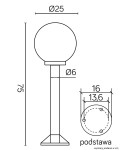 Lampy ogrodowe stojące - SU-MA Kule/Elipsy 60 K 5002/3/K 250 Stojaca - product 3