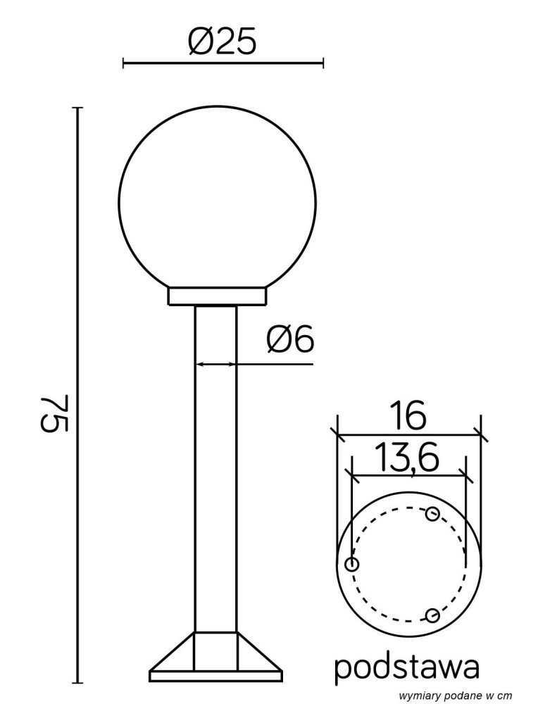 Lampy ogrodowe stojące - SU-MA Kule/Elipsy 60 K 5002/3/K 250 Stojaca - product kolory-swiatla.pl 3
