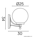 Kinkiety zewnętrzne - SU-MA Kule Classic K 3012/1/K 250 Kinkiet - produkt 3