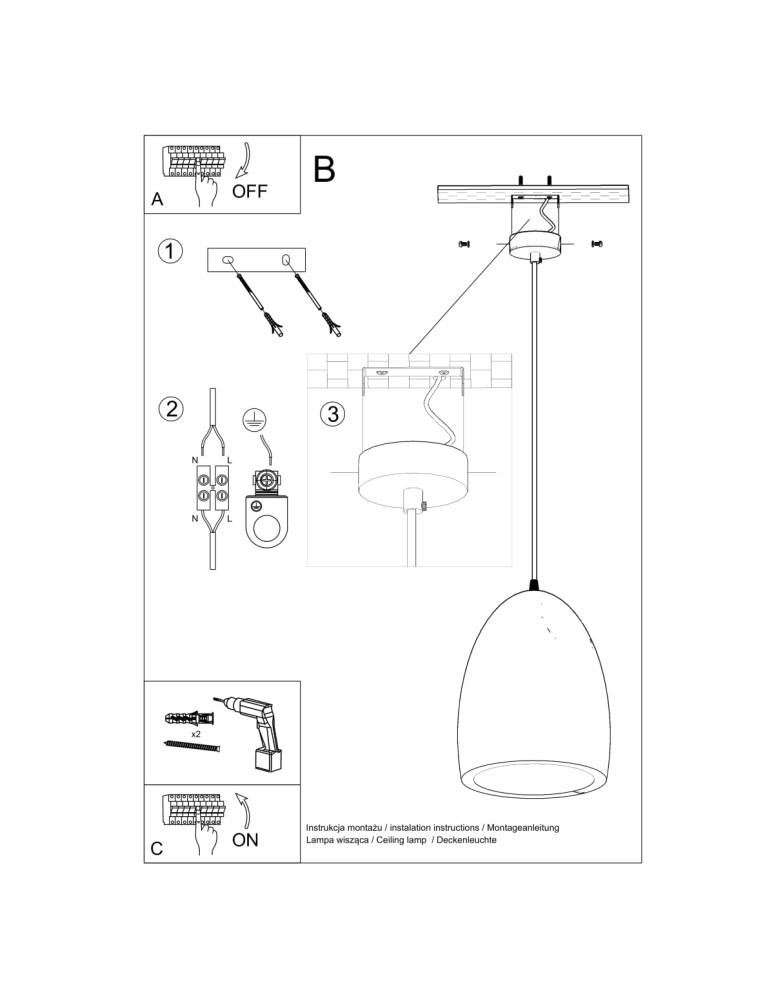 Sollux Lampa wisząca ceramiczna BUKANO SL.0842