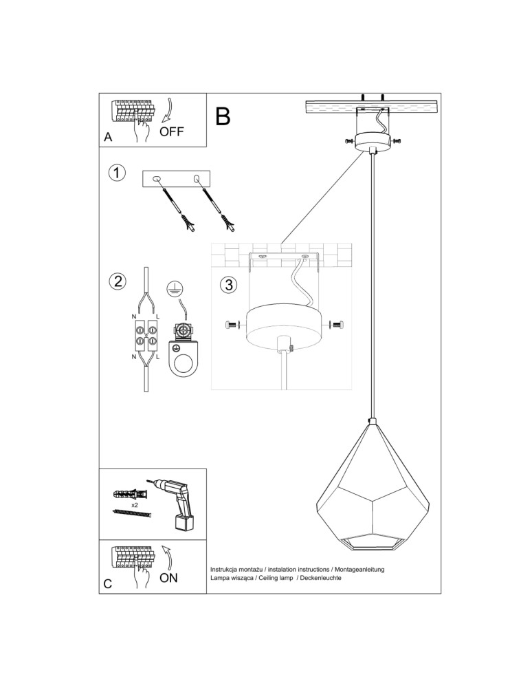 Sollux Lampa wisząca ceramiczna PAVLUS SL.0844 Sollux Lampa wisząca ceramiczna PAVLUS SL.0844