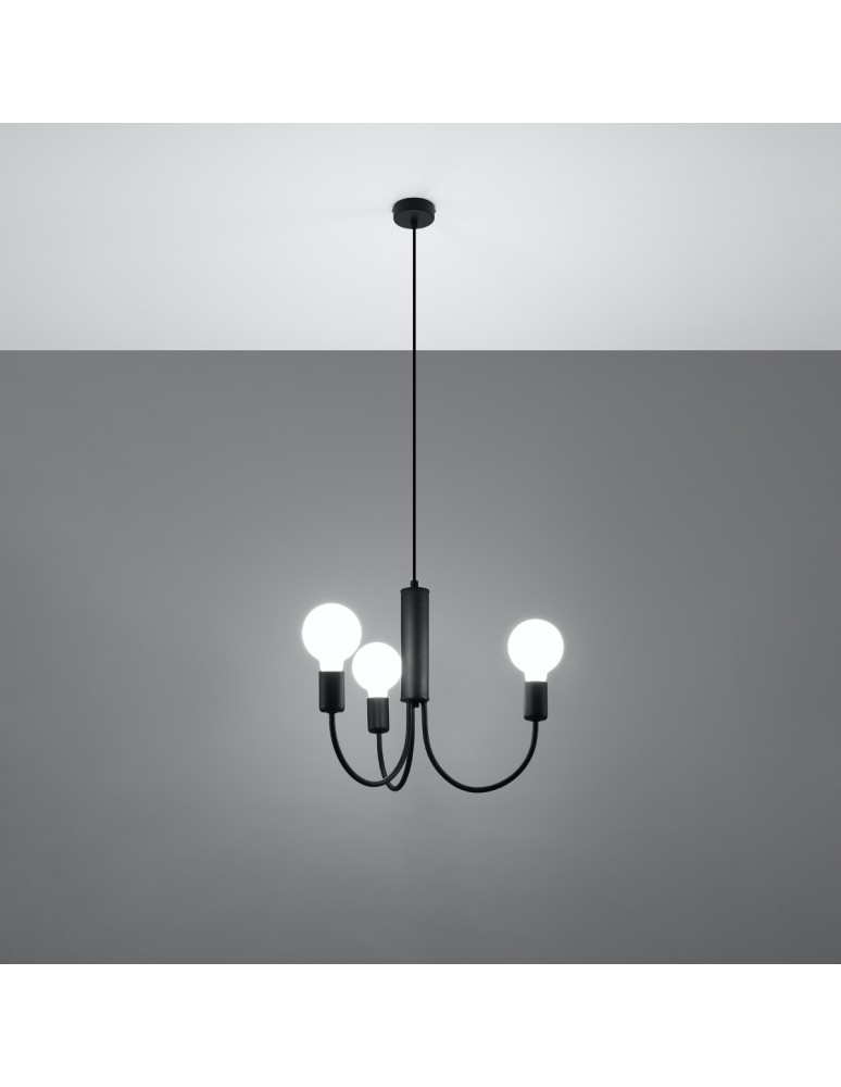 Sollux Żyrandol PICCOLO 3 czarny SL.0856 Sollux Żyrandol PICCOLO 3 czarny SL.0856