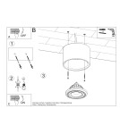 Lampy sufitowe - Sollux Plafon BASIC 1 beton SL.0881 - product 5