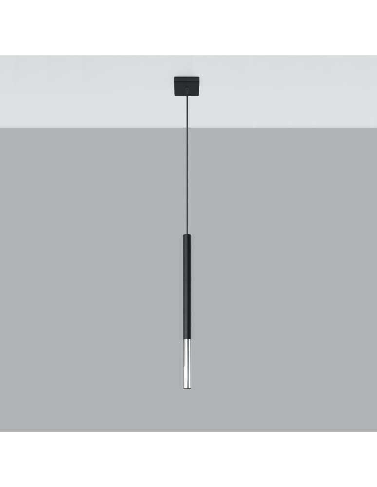 Sollux Lampa wisząca MOZAICA 1 czarny/chrom SL.0885 Sollux Lampa wisząca MOZAICA 1 czarny/chrom SL.0885
