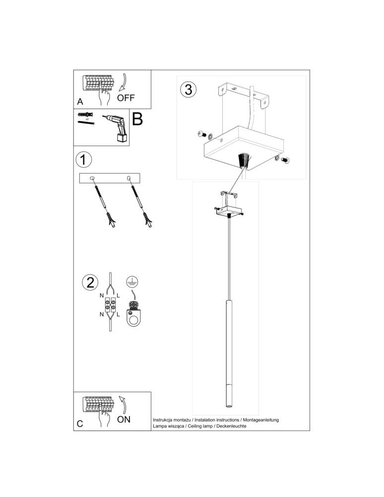 Sollux Lampa wisząca MOZAICA 1 czarny/chrom SL.0885 Sollux Lampa wisząca MOZAICA 1 czarny/chrom SL.0885