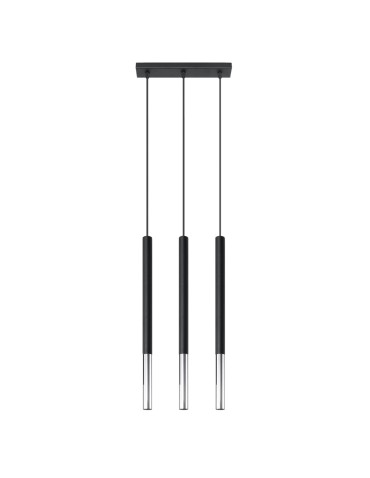 Sollux Lampa wisząca MOZAICA 3L czarny/chrom SL.0886