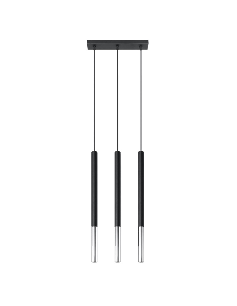 Sollux Lampa wisząca MOZAICA 3L czarny/chrom SL.0886 Sollux Lampa wisząca MOZAICA 3L czarny/chrom SL.0886
