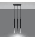 Sollux Lampa wisząca MOZAICA 3L czarny/chrom SL.0886 Sollux Lampa wisząca MOZAICA 3L czarny/chrom SL.0886