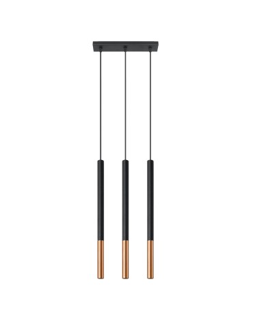 Sollux Lampa wisząca MOZAICA 3L czarny/miedź SL.0889