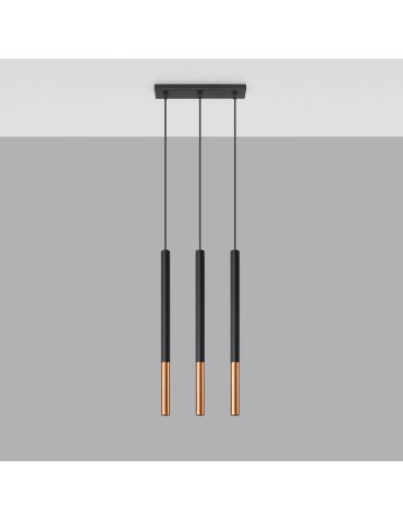 Sollux Lampa wisząca MOZAICA 3L czarny/miedź SL.0889 - produkt 2