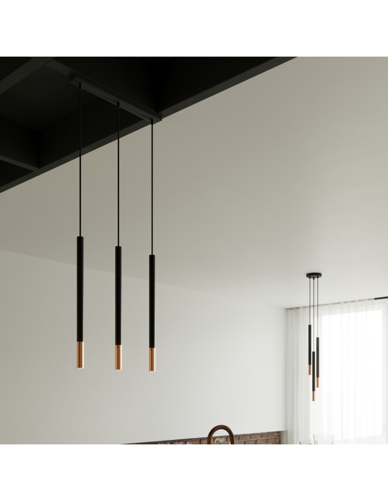 Sollux Lampa wisząca MOZAICA 3P czarny/miedź SL.0890 Sollux Lampa wisząca MOZAICA 3P czarny/miedź SL.0890