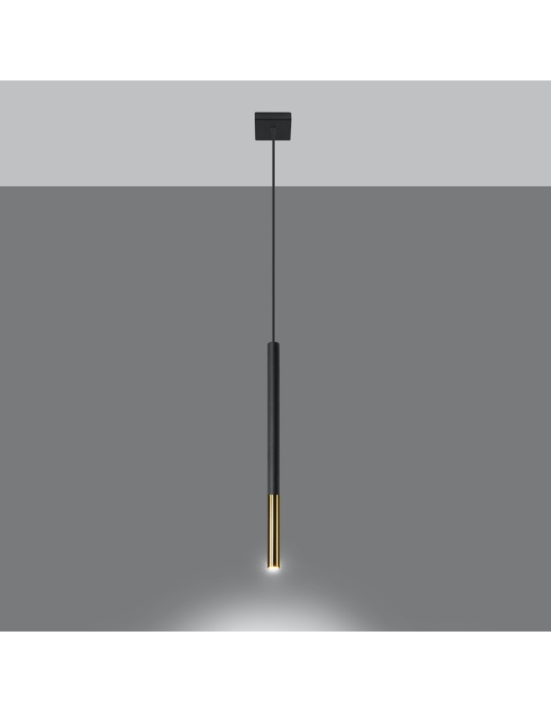 Sollux Lampa wisząca MOZAICA 1 czarny/złoto SL.0891 Sollux Lampa wisząca MOZAICA 1 czarny/złoto SL.0891