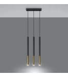 Sollux Lampa wisząca MOZAICA 3L czarny/złoto SL.0892 Sollux Lampa wisząca MOZAICA 3L czarny/złoto SL.0892