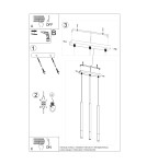 Sollux Lampa wisząca MOZAICA 3L czarny/złoto SL.0892 Sollux Lampa wisząca MOZAICA 3L czarny/złoto SL.0892