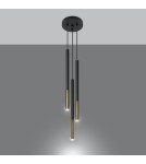 Sollux Lampa wisząca MOZAICA 3P czarny/złoto SL.0893 Sollux Lampa wisząca MOZAICA 3P czarny/złoto SL.0893