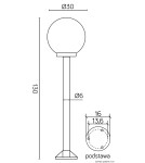Lampy ogrodowe stojące - SU-MA Kule/Elipsy 60 K 5002/2/K (130 cm) Stojąca - product 3