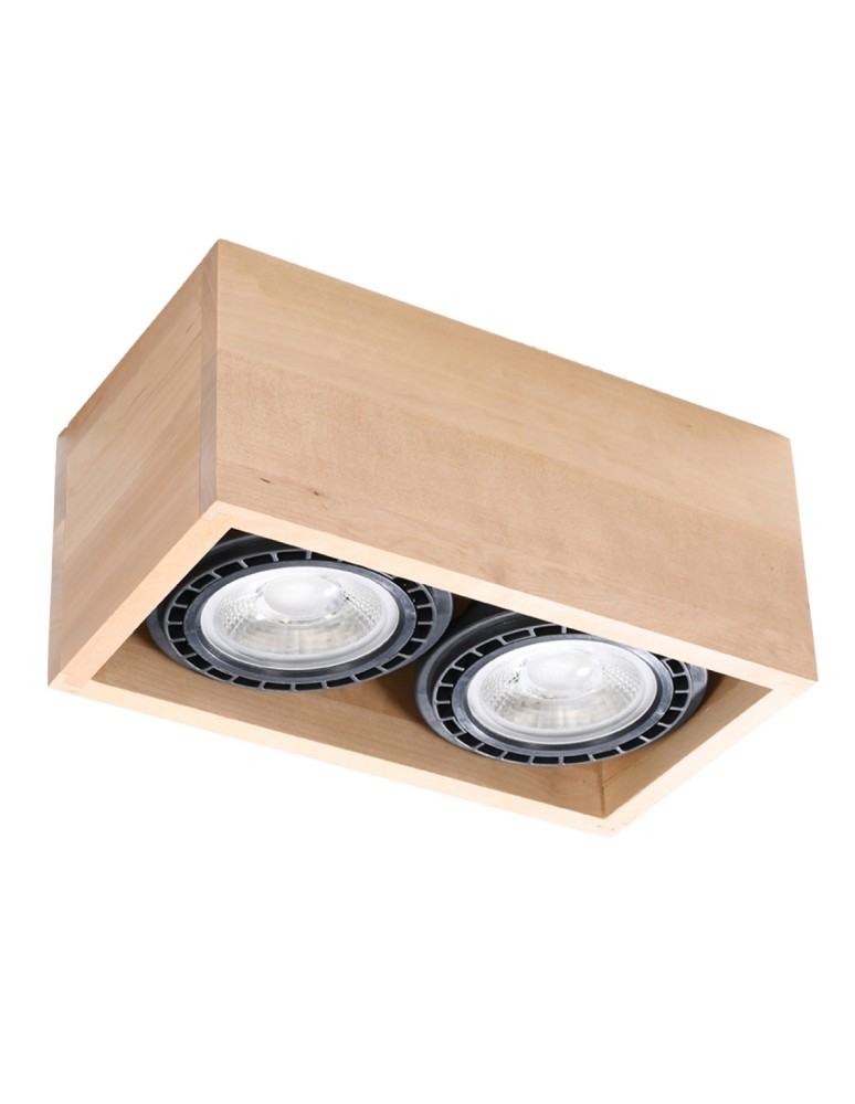 Sollux Plafon QUATRO 2 naturalne drewno SL.0916 Sollux Plafon QUATRO 2 naturalne drewno SL.0916