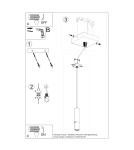 Sollux Lampa wisząca LOOPEZ 1 czarny/chrom SL.0940 Sollux Lampa wisząca LOOPEZ 1 czarny/chrom SL.0940