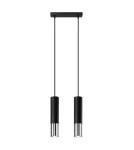 Lampy wiszące - Sollux Lampa wisząca LOOPEZ 2 czarny/chrom SL.0941 - product 1