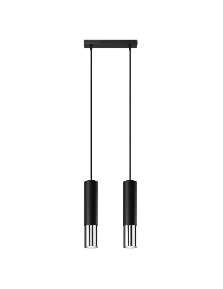 Sollux Lampa wisząca LOOPEZ 2 czarny/chrom SL.0941