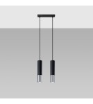Lampy wiszące - Sollux Lampa wisząca LOOPEZ 2 czarny/chrom SL.0941 - product 2