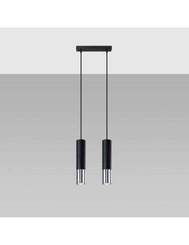 Sollux Lampa wisząca LOOPEZ 2 czarny/chrom SL.0941 - produkt 2
