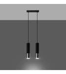 Lampy wiszące - Sollux Lampa wisząca LOOPEZ 2 czarny/chrom SL.0941 - product 3