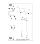 Lampy wiszące - Sollux Lampa wisząca LOOPEZ 2 czarny/chrom SL.0941 - product 5