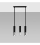 Sollux Lampa wisząca LOOPEZ 3L czarny/chrom SL.0942 Sollux Lampa wisząca LOOPEZ 3L czarny/chrom SL.0942
