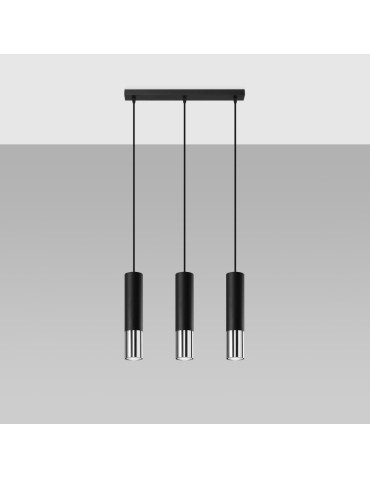 Sollux Lampa wisząca LOOPEZ 3L czarny/chrom SL.0942 - produkt 2
