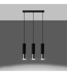 Sollux Lampa wisząca LOOPEZ 3L czarny/chrom SL.0942 Sollux Lampa wisząca LOOPEZ 3L czarny/chrom SL.0942