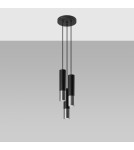 Sollux Lampa wisząca LOOPEZ 3P czarny/chrom SL.0943 Sollux Lampa wisząca LOOPEZ 3P czarny/chrom SL.0943