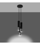 Sollux Lampa wisząca LOOPEZ 3P czarny/chrom SL.0943 Sollux Lampa wisząca LOOPEZ 3P czarny/chrom SL.0943