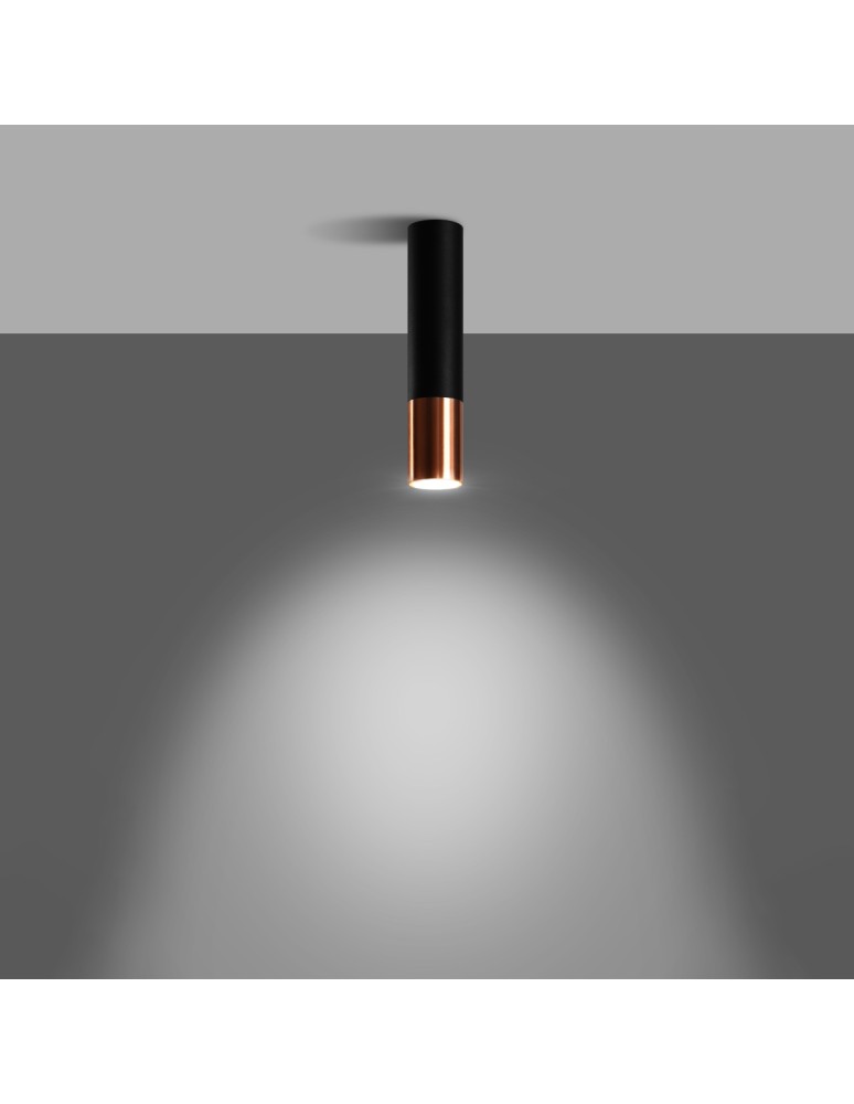 Sollux Plafon LOOPEZ czarny/miedź SL.0945