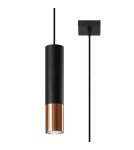 Lampy wiszące - Sollux Lampa wisząca LOOPEZ 1 czarny/miedź SL.0946 - product 1